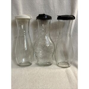 Vintage Good Seasons Salad Dressing Shaker Glass Cruet Bottles Set/3